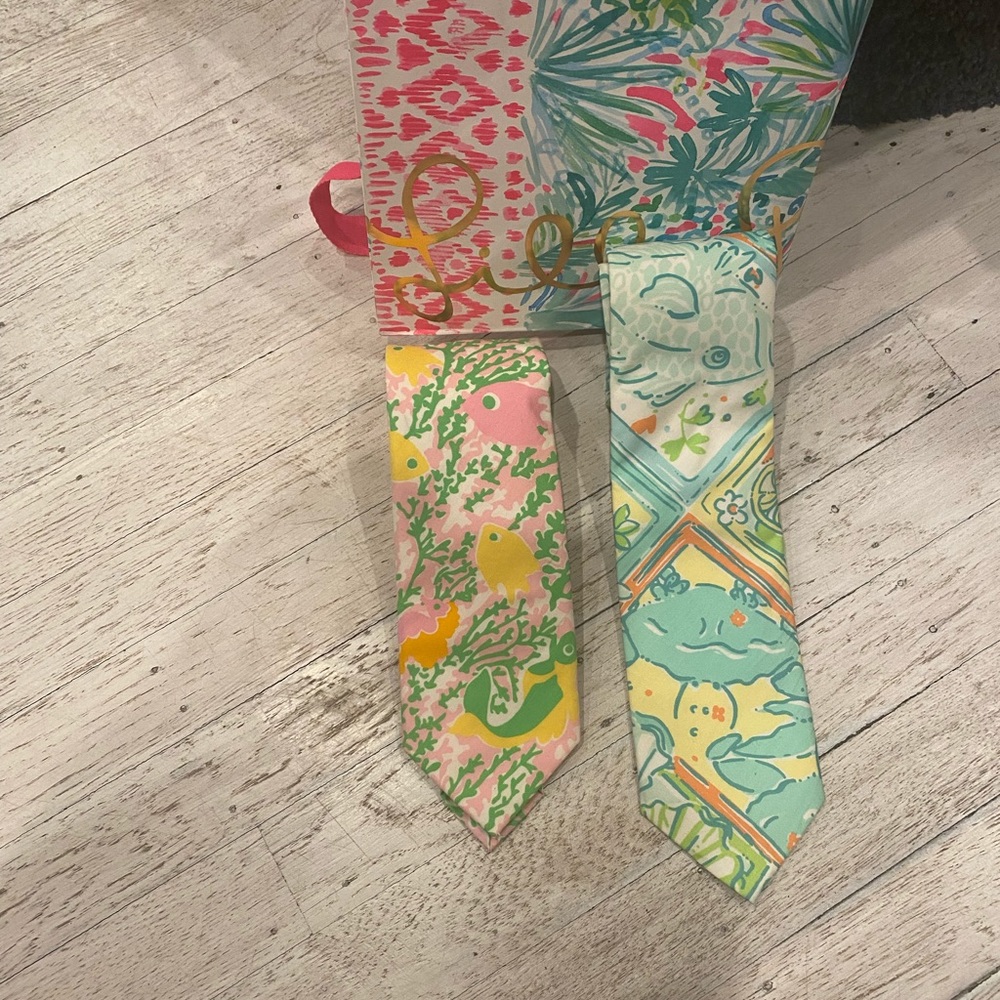 Lilly Pulitzer UNISEX SPRING floral print ties handmade via palm beach ATTIRE - Picture 8 of 16